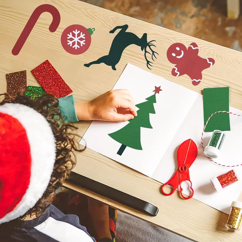 JULBEAR 30 Sheets Christmas Cardstock Paper, 5 Colors 8.5x11" Red Green Pastel Printer Construction Paper Christmas Crafts for Kids Scrapbook School Printing DIY Craft, Greeting Cards Birthdays - Image 5